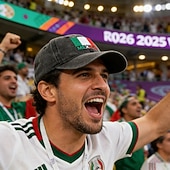 economico Partita di Calcio Mondiale 2026-Cappello da tifoso per la partita estiva di calcio 2026, berretto da baseball nero con bandiera ricamata, cappello da sole unisex, copricapo essenziale per gli eventi calcistici, perfetto per i tifosi