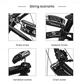 abordables Outillage à main-Kit d'outils de réparation portable 16 en 1 pour vélos, motos et motos : clé hexagonale, tournevis pour pneus et outils de réparation pour écrous et pneus.