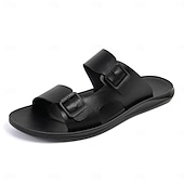 preiswerte Urlaubsandalen-Braune Herren-Sandalen mit Doppelschnalle, offene Zehenpartie, lässige Strandschuhe, verstellbar, bequem, Sommerschuhwerk für Urlaub, Strandreisen, Resortbesuche, Freizeit im Freien, Spaziergänge und den täglichen Gebrauch im Sommer