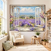 cheap Wall Tapestries-3D Zen Garden Window View Wall Tapestry Cherry Blossoms Sakura Pond Rocks Shoji Screen Tea Set Home Decor Living Room Bedroom Backdrop Office Mural Art