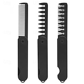 abordables Soins Personnels &amp; Santé-Peigne pliant multifonctionnel pour homme (1 ou 2 pièces), peigne à cheveux huilés, peigne à lisser, peigne à dents larges texturé, peigne de voyage pliable et portable