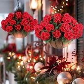 olcso Művirág-6 db műmuskátli virág kültérre, selyemvirágok kültéri UV-álló kerti növények művirágok otthonra konyhaasztal asztaldíszek dekoráció