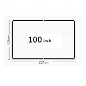 cheap Projector Screens &amp; Accessories-Projector Screen 16:9 HD 4K, Foldable Portable Projection Screen for Home Theater, Indoor Outdoor Movie Screen with Reinforced Edges and Grommets, Anti-Crease Video Screen for Office &amp; Backyard