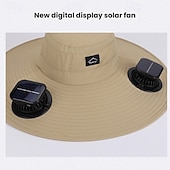cheap Camping Lights &amp; Lanterns-2026 New Solar-Powered Outdoor Sun Hat with Dual Fans, Digital Battery Display, Wide Brim, Lightweight Breathable Cap for Hiking, Fishing, Camping, Travel, Beach, Summer