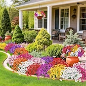 お買い得  造花-屋外用UV耐性フェイクパンツ春の花の造花24束、屋外プランター、結婚式、自宅、庭、パティオ、ポーチの装飾（8色）