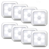 economico Luci notturne con sensore-8 luci notturne intelligenti con sensore di movimento, 6 LED, clip magnetica, nessun cablaggio necessario, lampade a LED in ABS per uso interno – camera da letto, corridoio, scale, ingresso, armadio,