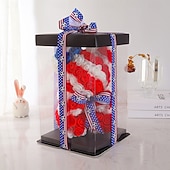 preiswerte Weltfußballspiel 2026-25 cm großer Rosen-Teddybär für die Fußball-Weltmeisterschaft, künstliches Rosenblüten-Geschenk für Fußballfans, Hochzeit, Muttertag, Jahrestag, inklusive transparenter Geschenkbox