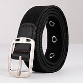 preiswerte Herren-Gürtel-Herren Gürtel Verstellbar Chrom Segeltuch Streetwear Zeitgenössisch Freizeit Farbblock Schwarz Braun Täglich Outdoor Taillengürtel