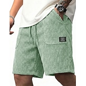 economico Pantaloncini casual-Per uomo Shorts Pantaloncini casual Pantaloncini di velluto a coste Tasca Semplice Comodità Traspirante Corto Casuale All'aperto Vacanza Vacanza Streetwear Nero Bianco Inelastico