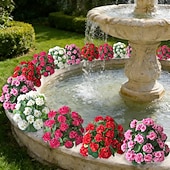  20 Inch Artificial Flower Stake Outdoor Decor Geraniums Multi-Color Garden Stakes for Yard & Lawn, No Fade Heavy Duty Plastic, All Season Decoration