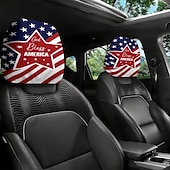 abordables 250º Aniversario-2 fundas para reposacabezas de coche con diseño de bandera estadounidense, con estampado de estrellas y rayas rojas, blancas y azules, ajuste universal, fácil de limpiar, suave y cómoda, ideal para