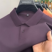 cheap Men's Classic Polo-Men's Polo Polo Shirts Casual Vacation Lapel Short Sleeve Fashion Modern Plain Buttons Plain Summer Spring Regular Fit Lake blue Black White Yellow Pink Red Polo