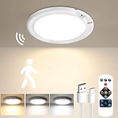 cheap Sensor Night Lights-Rechargeable Motion Sensor Ceiling Light with Remote - Magnetic Wireless Ceiling Light Battery Powered for Closet Shower Stairs Shed Hallway ect