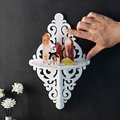 economico Esculturas-Creative Simple White Pattern Decorative Shelf, DIY Assembly Floating Shelf, Ideal for Home Wall Decoration, Living Room Display Stand, Crystal Stone Display Shelf
