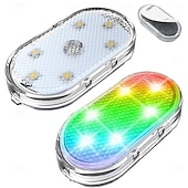 baratos Luzes decorativas-Conjunto de 1 conjunto de luzes LED internas sem fio para carro, luzes coloridas para interior de carro com 6 LEDs brilhantes, luz noturna LED interna portátil recarregável via USB para decoração de carro.
