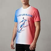  Partita mondiale di calcio 2026 Abiti Abbigliamento sportivo Maglietta grafica Football americano Tifoso di calcio francese Patriotico Corte per Unisex Adulti Stampa 3D  per Feste Sport all'Aperto