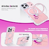 abordables Carcasas iPhone-teléfono Funda Para iPhone 17 Air 17 Pro Max iPhone 17e 16 15 14 Pro Max Plus 16e 13 Pro Max Funda Trasera adsorción magnética con Soporte Traslúcido Soporte de carga inalámbrica TPU Acrílico