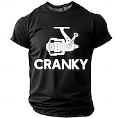 cheap Hobby Tees-Men's Cranky Fishing Reel Spinning Reel Funny Humorous Pun Fisherman Gift T Shirt Graphic Regular Fit Outdoor Fishing Trip Designer Clothing Apparel S M L XL XXL XXXL