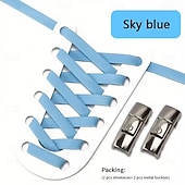 cheap Home Supplies-Press Lock Shoelaces Without ties Colorful Lock Elastic Laces Sneakers Kids Adult Flats No Tie Shoe laces for Shoes 8MM Widened Flat No Tie Shoelaces for Shoes Accessories