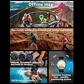 economico Smartwatch-Smartwatch da uomo Amolde HD300 Pro con GPS, mappe offline, memoria da 4 GB, registratore, torcia, sport all'aria aperta, barometro, altimetro e bussola.
