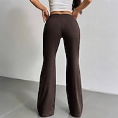 abordables Pantalones de pierna recta-Mujer Pantalones de Deporte Pantalones Pantalones de verano Pantalones casuales Vacaciones Moda Casual / Diario Longitud total Alta cintura Plano Correa Cintura elástica Pierna recta Comodidad Suave