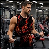 economico T-shirt e Canottiere da Corsa-Per uomo Grafico Canotta da allenamento Canotta da corsa Canotta da palestra Estate Senza Maniche Asciugatura Rapida Morbido Traspirante Allenamento in Palestra Corsa Camminata Jogging Rosso Blu