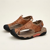 baratos sandálias de exterior-Sandálias masculinas marrons estilo pescador, com bico fechado, ideais para caminhadas ao ar livre, respiráveis e confortáveis, perfeitas para viagens, trilhas, férias de verão, momentos de lazer ao ar livre e uso casual no dia a dia.