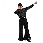 halpa Asusteet-Setti Retro / vintage 1970 luku Pusero / hame Housut Pitkähihainen Hippi Disko Naamiaispuku Miesten Halloween Karnevaali musiikkifestivaali Retro-teemaiset juhlat Aikuisten Pusero Housut