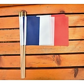 levne Světový fotbalový zápas 2026-25balení malých francouzských vlaječek, ruční mini francouzská vlajka na tyčce, 5x8 palců, na letní mistrovství světa ve fotbale, sportovní akce, párty dekorace, fandění fanoušků