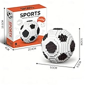 billige 2026 Verdensmesterskap i fotball-Fotball 3D-byggeklossesett - VM i fotball 2026, gave til gutter, barn og voksne, gjør-det-selv-sportsfotball, mikro-nano-klosser, puslespillmodell, skrivebordsdekor, samlerobjekt, bursdags-julegave