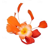 billige Fascinatorer-fascinators Linfrø Bryllup Bursdag Årgang søt stil Retro Rød Med Fjær Blomst Hodeplagg Hodeplagg