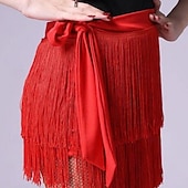 cheap Latin Skirts-Women's Black Fringe Latin Dance Skirt