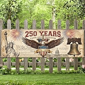 tanie 250. rocznica-Pamiątkowy projekt baneru z okazji 250. rocznicy powstania Stanów Zjednoczonych z orłem, dzwonem wolności i symbolami upamiętniającymi wiarę i wolność 1776–2026 w kolorach czerwonym i niebieskim
