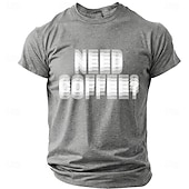 cheap Men's Funny T shirts-Men's NEED COFFEE? Funny Blurry Dizzy Effect Graphic T-Shirt Coffee Lover Gift Motion Blur Text Print Casual Short Sleeve Tee Office Humor Designer Clothing Apparel S M L XL XXL XXXL