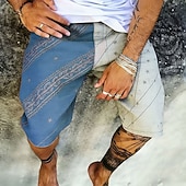 abordables Impresión Geométrica-Hombre Diseño Geométrico Pantalones cortos de sudor Pantalones cortos de playa Pantalones cortos de felpa Media cintura Retro Antiguo Diario Ropa de calle Festivos Correa Cintura elástica Impresión 3D