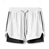 voordelige Hardloop Shorts-Voor heren Hardloopshorts Atletische shorts Sportbroek Trekkoord Zak 2 in 1 Met compressievoering Short / Broekje Casual Dagelijks Buiten Zomer Lente Sneldrogend Lichtgewicht Vochtregelerend