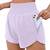 cheap Athletic Shorts-Women's Athletic Shorts Shorts Summer Shorts Beach Shorts Vacation Fashion Casual Daily Short High Waist Elastic Waistband Asymmetric Zipper Pocket Comfort Quick Dry Soft Micro-elastic Streetwear