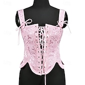 cheap Tops-Medieval Renaissance Cottagecore Corset Bodice Viking Peasant Lace up Fancy Dress Women's Celtic Fantasy Halloween Carnival Performance LARP Ren Faire Adults' Corset