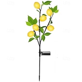 levne Světla cesty &amp; lucerny-Venkovní solární zahradní světla, 1 balení solárních světel na květiny s realistickým citronem, vodotěsná LED solární světla, venkovní krajinářské osvětlení na dvůr, zahradu, trávník, cestu, dekorace