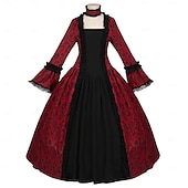 abordables Robes-Rococo 18ème Siècle Robe de cocktail Robe Costume de cosplay Dame Géométrique Robe de bal Déguisement Femmes Royal Halloween Carnaval Mascarade Fête / Soirée Bal de promo Carnaval de Venise Adulte
