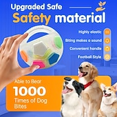 economico Giocattoli Interattivi-1 palla giocattolo per cani in TPR resistente, interattiva e squittente, per digrignare i denti &amp;addestramento, razza media consigliata, non necessita di batteria