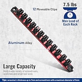 お買い得  ツールストレージ-マグネット式ドライバーオーガナイザー＆レンチオーガナイザー、アルミレール式マグネットツールオーガナイザー、ツールホルダー、ツールボックス整理、12スロットドライバー＆レンチホルダー（ツールは含まれていません）