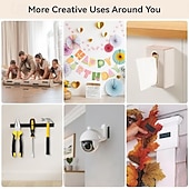 זול אספקה לבית-50 יחידות סרט וו ולולאה עמיד לשימוש חוזר עם גב דבק חזק - ללא צורך בקידוח, הסרה ללא נזק - אידיאלי לתליית תמונות, שלטים, מודעות - מתאים לשימוש בבית, במשרד ובסדנה