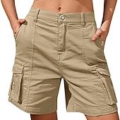 cheap Bermuda Shorts-Women's Bermuda shorts Cargo Shorts Shorts Summer Shorts Vacation Fashion Casual Daily Short Mid Waist Solid Color Plain Patchwork Zipper Pocket Comfort Quick Dry Soft Micro-elastic Streetwear Beach