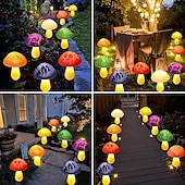 tanie Oświetlenie krajobrazowe-8 w 1, zewnętrzne, wodoodporne, solarne lampy trzaskające w kształcie grzybków, dekoracyjne lampy LED do ogrodu, podwórka, kwietnika, ścieżki, trawnika, patio, willi, gospodarstwa – letnie oświetlenie