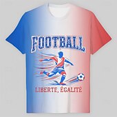  Partita mondiale di calcio 2026 Abiti Maglietta grafica Football americano Tifoso di calcio francese Patriotico Corte per Unisex Adulti Stampa 3D  per Feste Sport all'Aperto