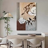 cheap Abstract Paintings-Handmade Oil Painting Canvas Wall Art Decoration Wabi Sabi Style Modern Decorative Painting Simple Floral Texture for Home Decor Rolled Frameless Unstretched Hanging Mural Painting