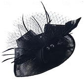 economico Fascinatori-Fascinator Lino Matrimonio Compleanno Vintage Carino Retrò Con Piuma Copricapo Copricapo