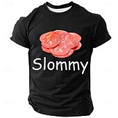  Men's Slommy Salami Food Funny Meme Graphic T-shirt Regular Fit Daily Wear Designer Clothing Apparel S M L Xl Xxl Xxxl