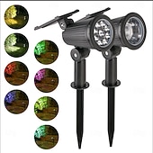 tanie Reflektory zewnętrzne-1 szt. 2 szt. 1 dioda LED 9 diod LED zasilana energią słoneczną, regulowany reflektor w ziemi, wodoodporny, jasność, oświetlenie ścienne, oświetlenie zewnętrzne RGB